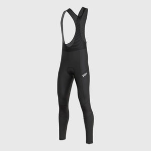 Fdx Duo Black Men's Gel Padded Winter Cycling Bib Tights โ insulated, gel-padded bib tights designed for warmth and comfort during cold-weather cycling