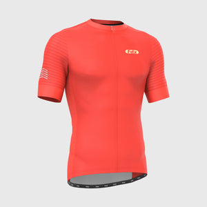 Fdx men’s Orange full zip short sleeves best cycling jersey breathable summer lightweight biking hi-viz Reflective details top, Hi-Viz Reflective skin friendly half sleeves mesh cycling shirt for indoor & outdoor riding with two back & 1 zip pockets