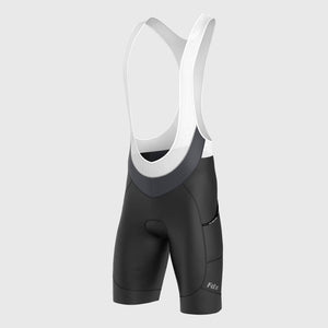 Fdx Men's Black Gel Padded Cycling Bib Shorts For Summer Best Outdoor Road Bike Short Length Bib - Essential
