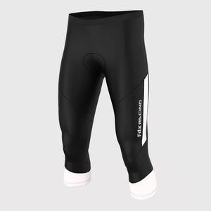 Fdx Men's Black & White Gel Padded 3/4 Cycling Shorts for Summer Best Outdoor Knickers Road Bike Short Length Pants - Gallop