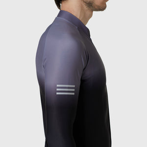 Fdx Duo Grey / Black Men's Long Sleeve Winter Cycling Jersey