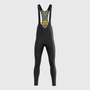 Fdx Limited Edition Men's Black Thermal Roubaix Padded Cycling Bib Tights – insulated, stretchy bib tights with padding for warmth and comfort during cold-weather rides.