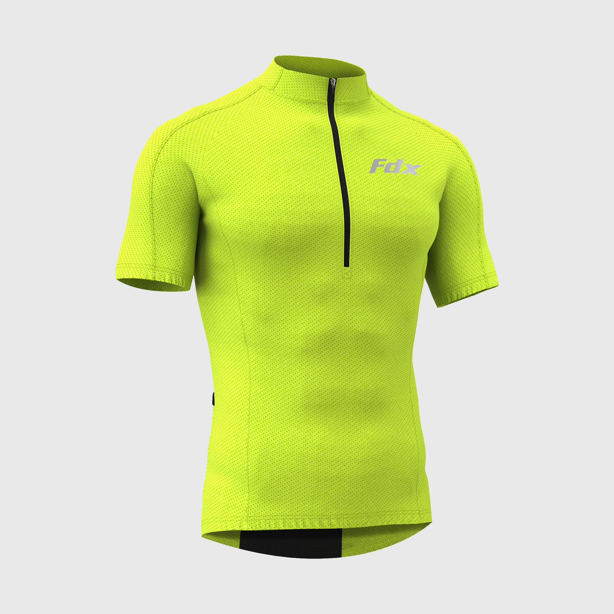  Fdx Yellow best short sleeves men’s cycling jersey breathable lightweight hi-viz Reflective details summer biking top, full zip skin friendly half sleeves mesh cycling shirt for indoor & outdoor riding with two back & 1 zip pockets