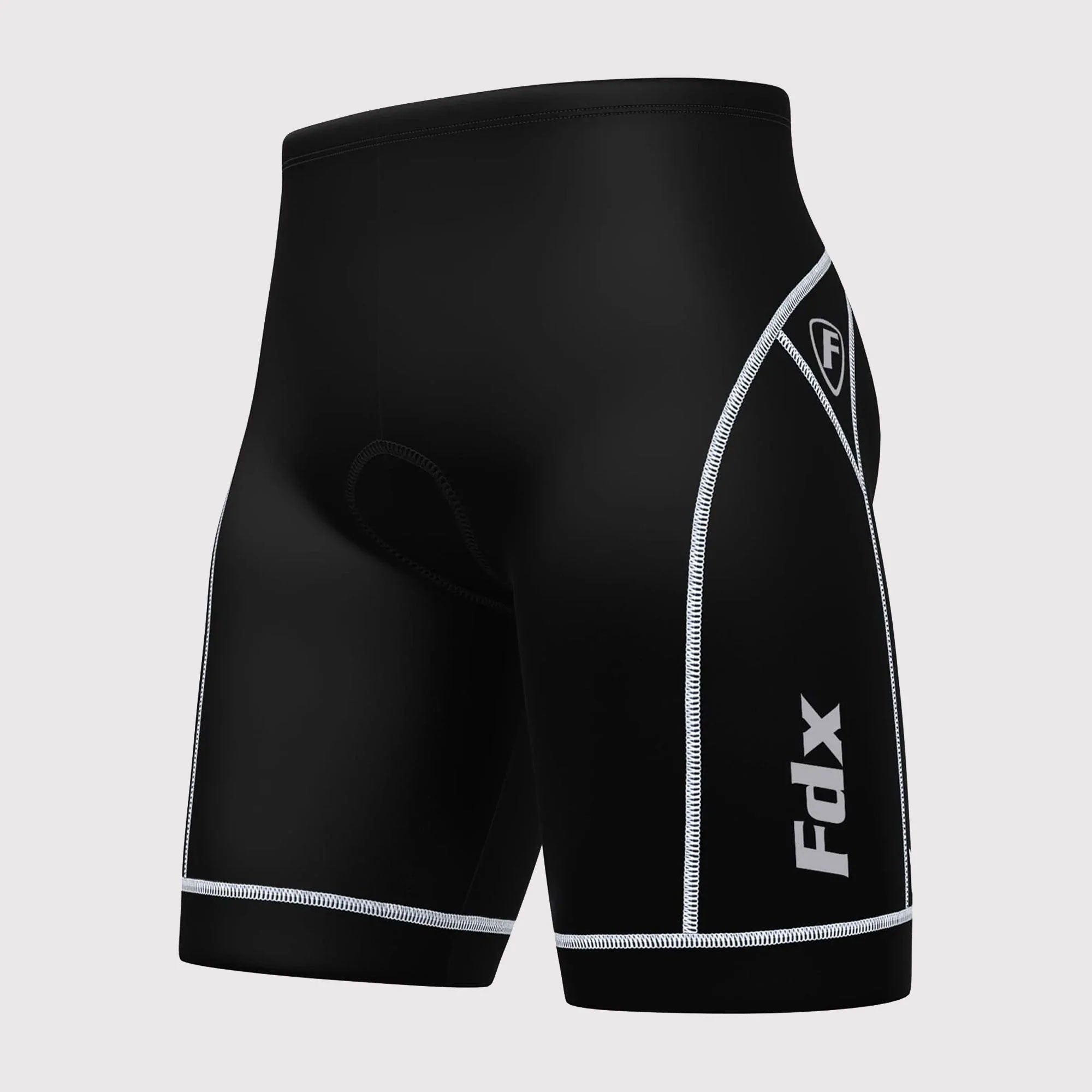 Fdx Men's Black & White Gel Padded Cycling Shorts for Summer Best Outdoor Knickers Road Bike Short Length Pants - Ridest