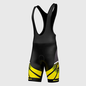 Fdx Men's Black & yellow Gel Padded Cycling Bib Shorts For Summer Best Outdoor Road Bike Short Length Bib - Signature