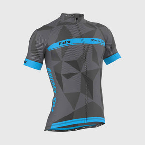Fdx Splinter Blue Men's Short Sleeve Summer Cycling Jersey โ a breathable, lightweight jersey designed for comfort during warm-weather rides.