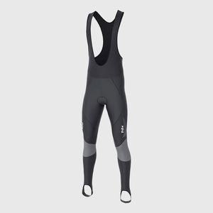 Fdx Thermodream Grey Men's Gel Padded Winter Cycling Bib Tights โ gel-padded, thermal bib tights in blue, providing warmth and comfort for cold-weather cycling.