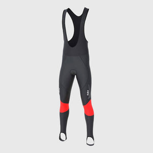 Fdx Thermodream Red Men's Gel Padded Winter Cycling Bib Tights โ gel-padded, thermal bib tights in blue, providing warmth and comfort for cold-weather cycling.