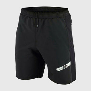 FDX Men's Black Breathable Running Shorts Waist Belt Anti Odor Moisture Wicking & Perfect for Trekking, Tennis, squash & Gym Sports & Outdoor