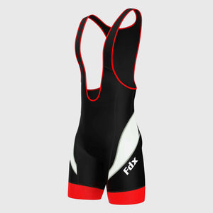 Fdx Men's Best Black & Red Gel Padded Cycling Bib Shorts For Summer Best Outdoor Road Bike Short Length Bib - Windsor