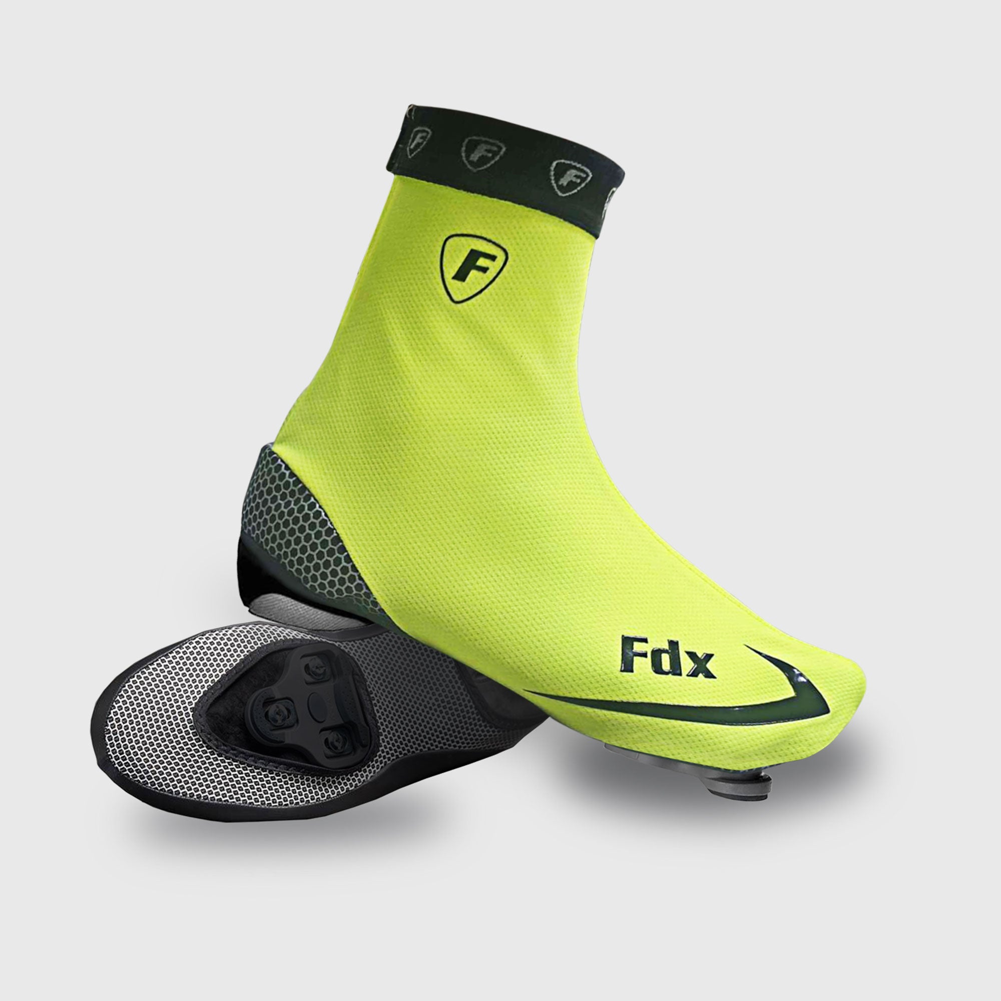 Fdx Unisex Fluorescent Yellow Cycling Over Shoe Breathable Lightweight Rainproof Hi Viz Reflective Details Men Women Cycling Gear AU