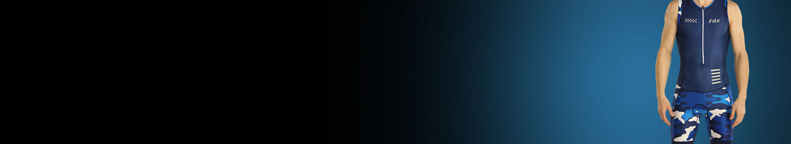 Fdx Men's Blue Triathlon Sleeveless For Running, Swimming, Cycling Gel Padded Skin Suits Au