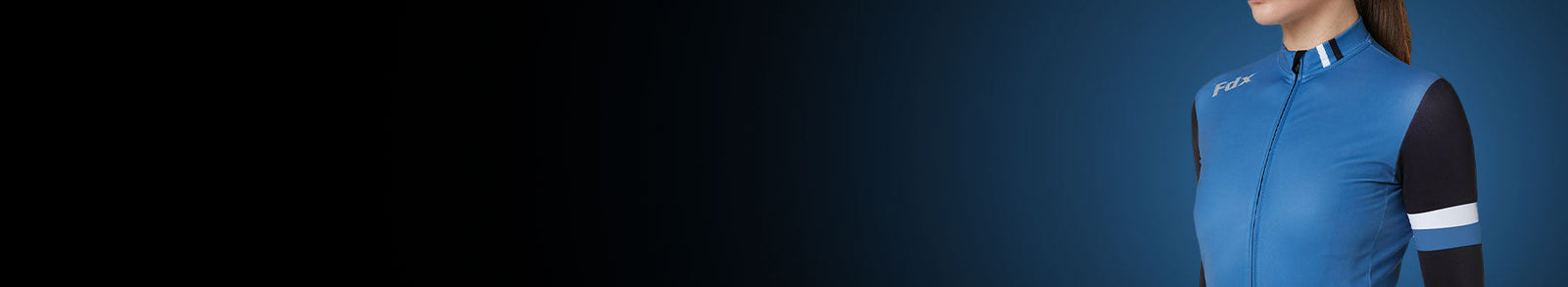 Fdx Women's Black & Blue Long Sleeve Winter Thermal Cycling Jersey Windproof Water Resistance Hi Viz Reflectors & Pockets Cycling Gear AU