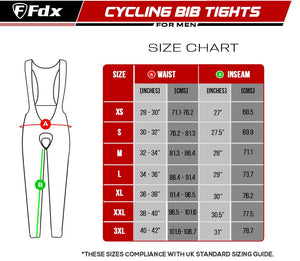 Fdx Gallop Red Men's Summer Cycling Gel Padded 3/4 Bib Tights