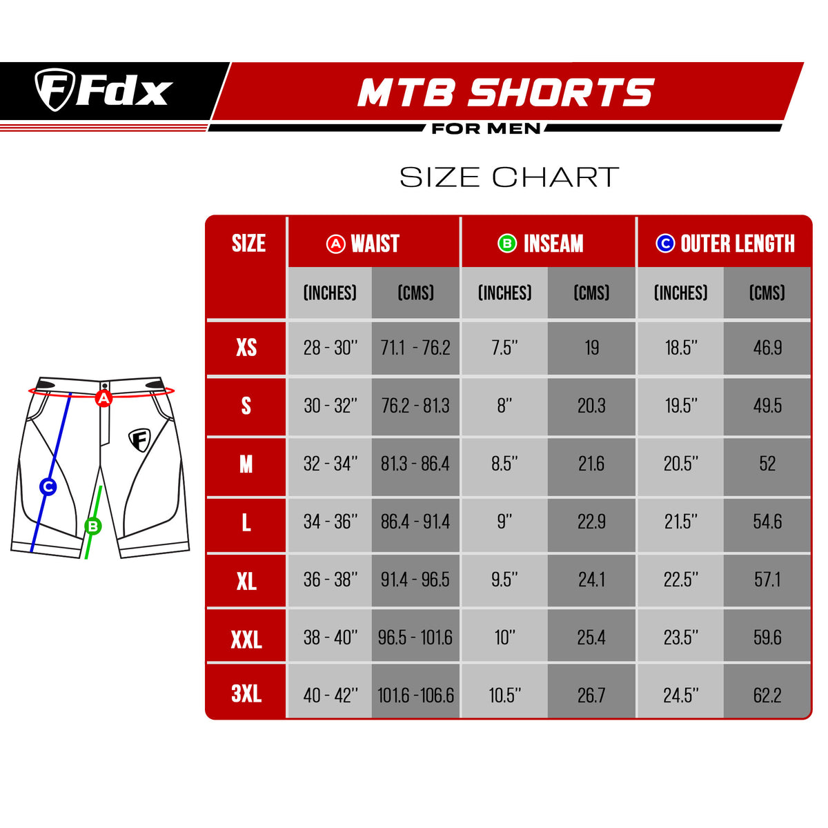Fdx Nomad Blue Men's MTB Summer Cycling Shorts