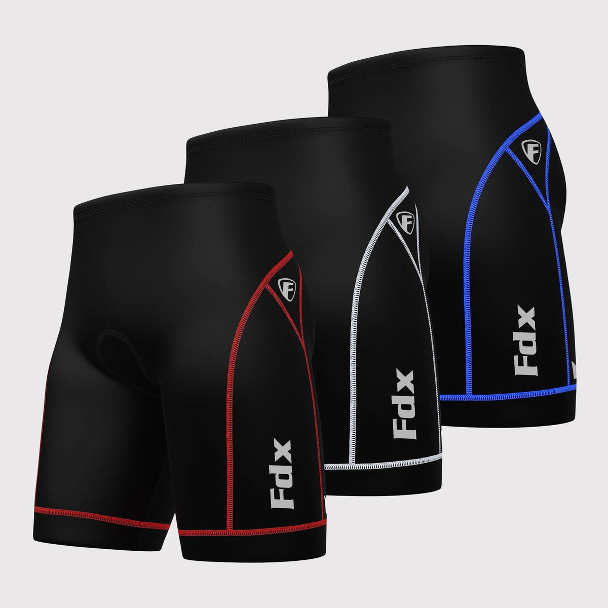 FDX men's Red, White & Blue Summer Cycling Shorts Breathable Lightweight Quick Dry