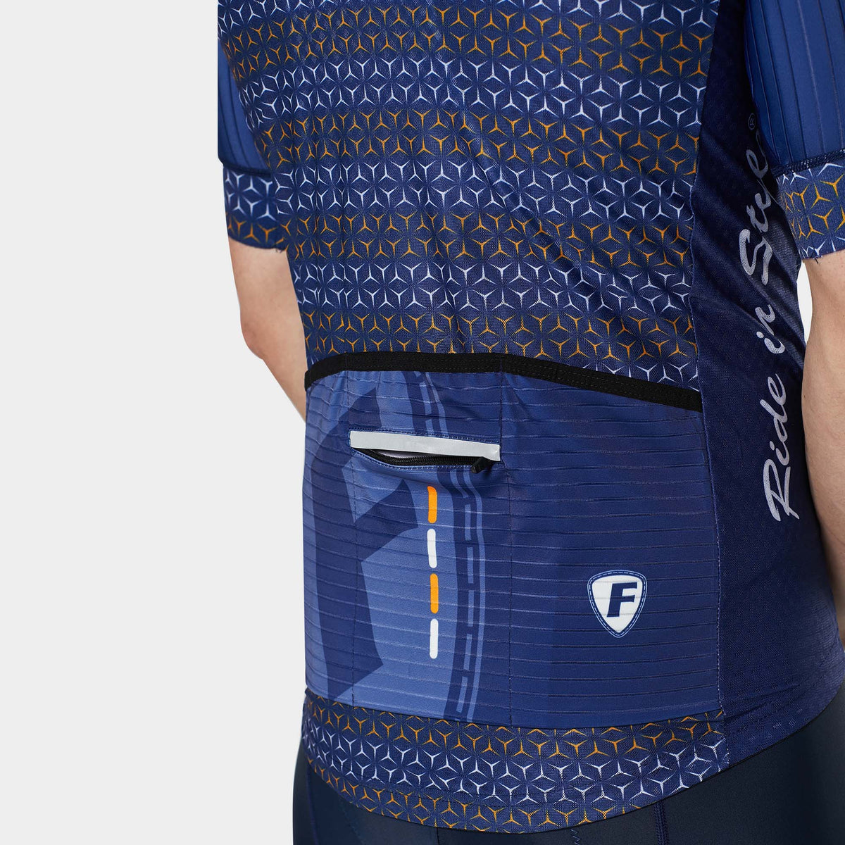 Fdx men’s blue short sleeves best cycling jersey breathable summer lightweight hi-viz Reflective details top, skin friendly full zip half sleeves mesh cycling shirt for indoor & outdoor riding AU