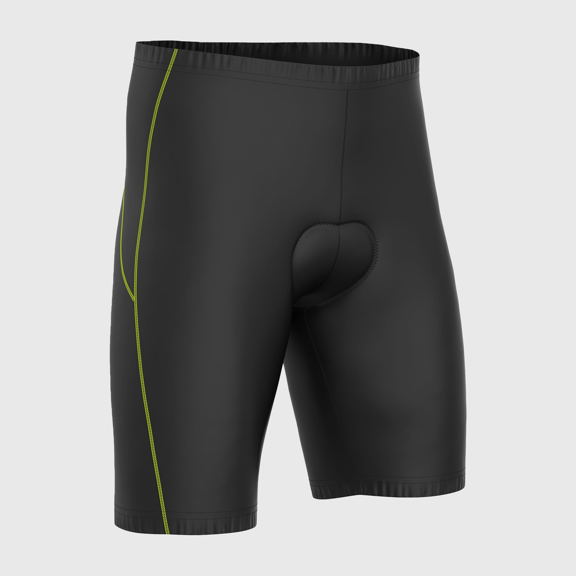 Fdx Apex Yellow Men's Padded Cycling Shorts – high-comfort, breathable padded shorts in vibrant yellow, designed for optimal support on cycling journeys