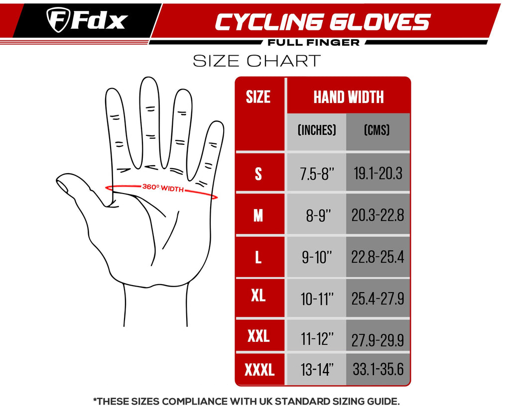 Fdx Dryrest Blue Full Finger Gel Padded Winter Cycling Gloves