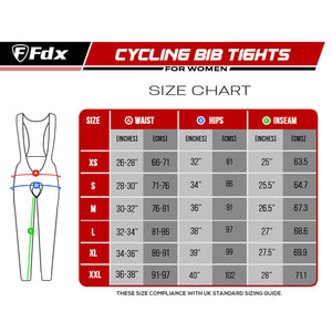 Fdx Limited Edition Women's Black Thermal Roubaix Padded Cycling Bib Tights