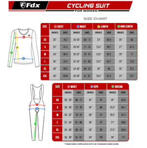 Fdx Women's Set Duo Thermal Long Sleeve Cycling Jersey & Bib Tights - Pink / Blue