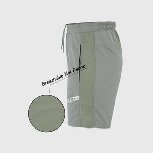 FDX Grey Men's Breathable Running Shorts Reflective Details & Pockets Waist Belt Anti Odor Moisture Wicking & Perfect for Trekking, Tennis, squash & Gym Sports & Outdoor