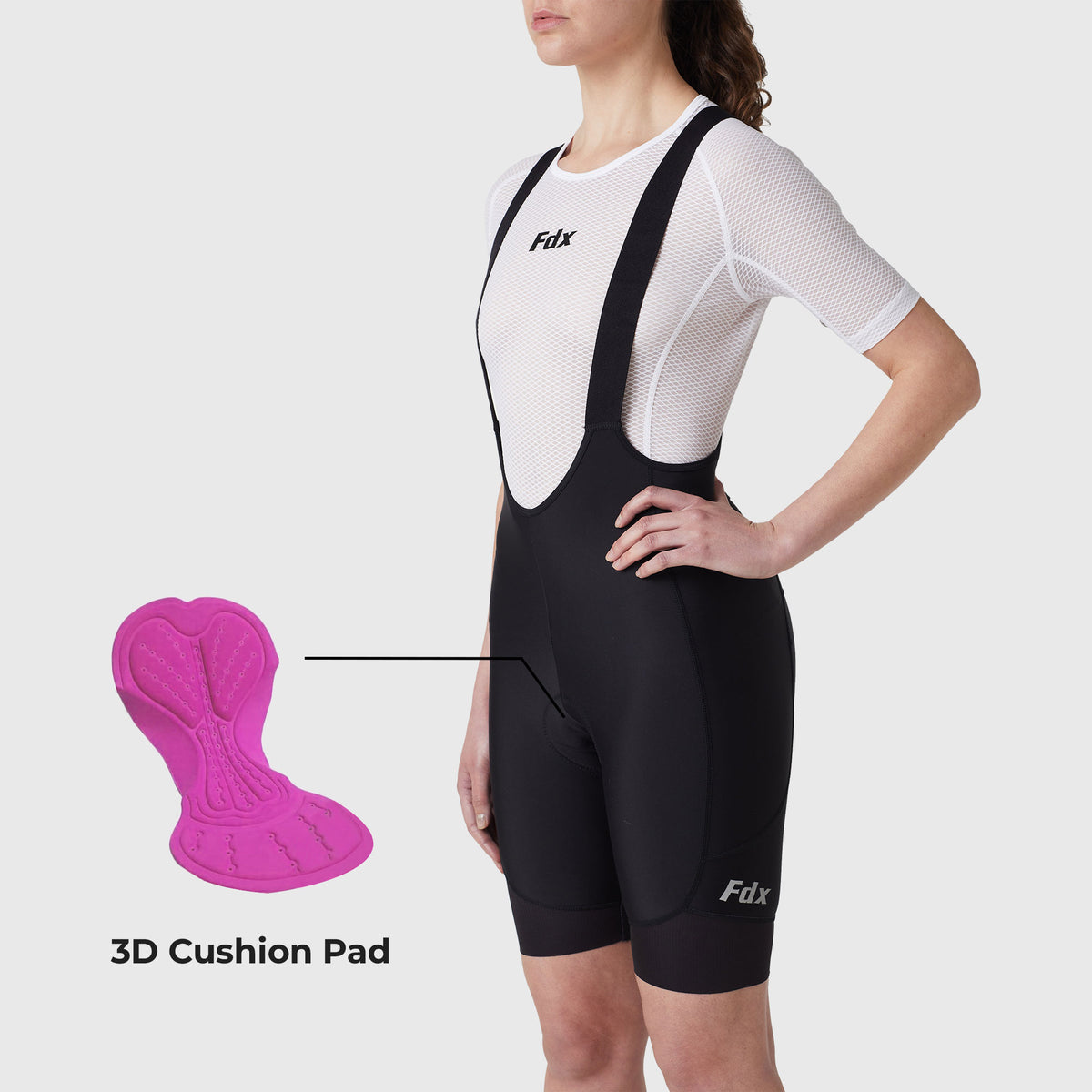 Fdx Women's Back Cushion Padded Cycling Bib Shorts For Summer Best Outdoor Road Bike Short Length Bib - Duo