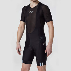 FDX Quickdry Men Black & Blue Cycling Cargo Summer Bib Shorts, Breathable, Lightweight elasticated & Hi Vis Reflectors Cycling clothes Australia
