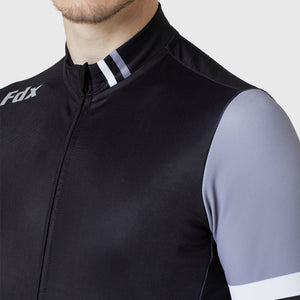 FDX Black & Grey Long Sleeve Cycling Jersey for Men's Winter Roubaix Thermal Fleece Road Bike Wear Top Full Zipper, Pockets & Hi viz Reflectors - Limited Edition