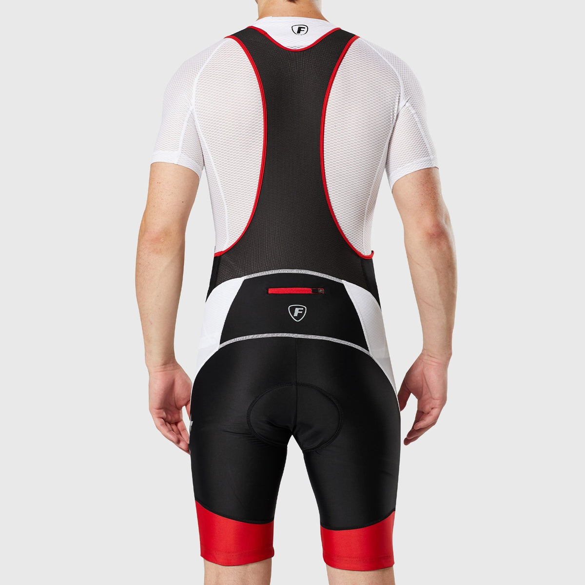 Fdx Men's Best Black & Red Gel Padded Cycling Bib Shorts For Summer Best Outdoor Road Bike Short Length Bib - Windsor