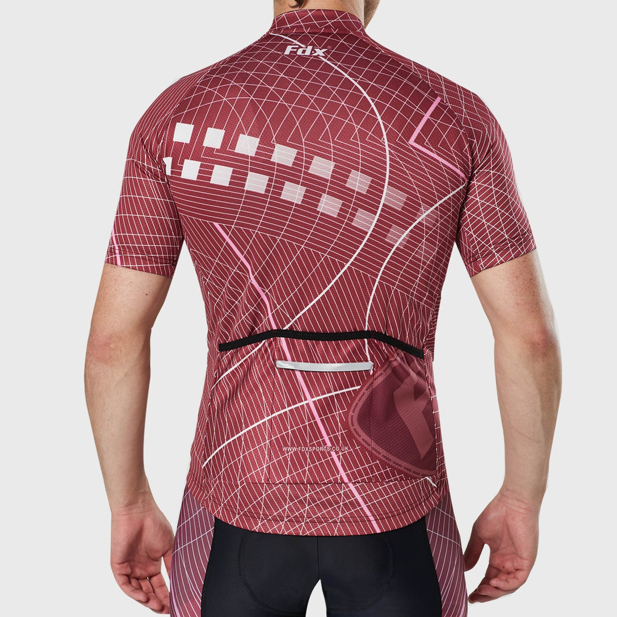 FDX Men’s Red short sleeves cycling jersey breathable summer biking top, lightweight skin friendly half sleeves mesh riding shirt for cycling ,indoor & outdoor 