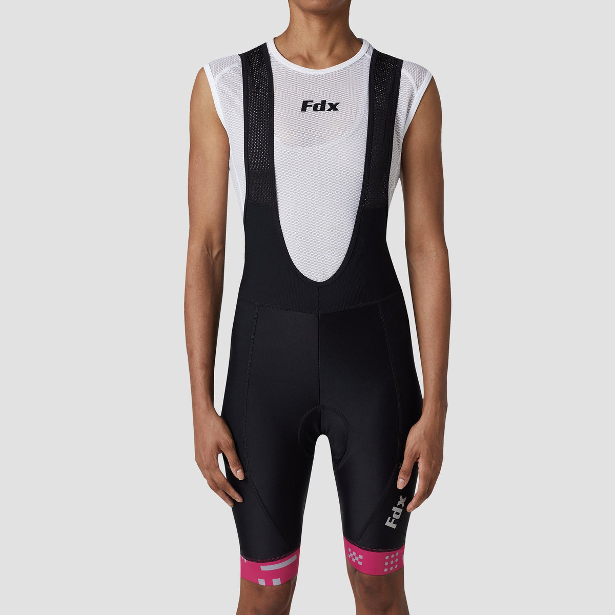 Fdx Women's Black & Pink Gel Padded Cycling Bib Shorts For Summer Best Breathable Outdoor Road Bike Short Length Bib - All Day
