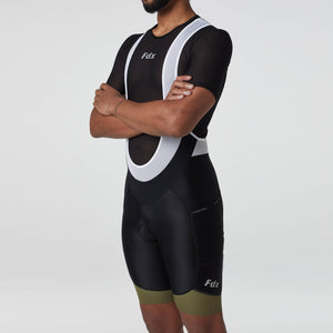 Fdx Men's Gel Padded Cycling Bib Shorts Black & Green For Summer Best Outdoor Road Bike Half Length Bib - Essential AU