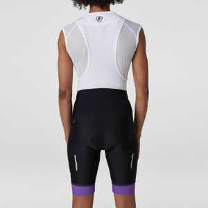 Fdx Women's Black & Purple Short Sleeve Cycling Jersey & Gel Padded Bib Shorts Best Summer Road Bike Wear Light Weight, Hi viz Reflectors & Pockets - Essential