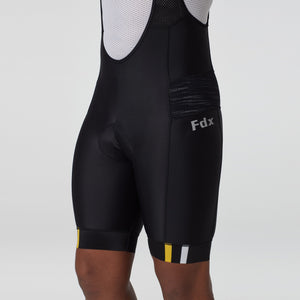 Fdx Men's Summer Thermal Chamois Gel Padded Cycling Bib Shorts Black & Blue Roubaix Thermal Fleece Reflective Warm Leggings - Velos Bike Shorts