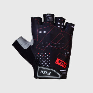 FDX Unisex Black short finger summer cycling gloves, padded shockproof unisex mitts, breathable quick dry anti-slip moisture wicking mtb road bicycle