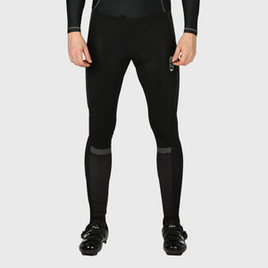 Fdx Men's Lightweight Gel Padded Cycling Tights Black For Winter Roubaix Thermal Fleece Reflective Warm Leggings - All Day Bike Long Pants