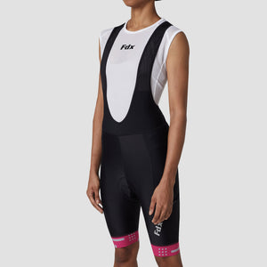 Fdx Women's Black & Pink Gel Padded Cycling Pockets Bib Shorts For Summer Best Outdoor Road Bike Short Length Bib - All Day