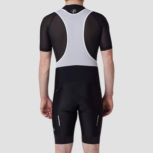 Fdx Men,s Set Short Sleeve Cycling Jersey Summer Breathable Mesh Fabric, Bib Short Hi Viz Reflectors & Pockets Cycling Gear Australia - Black