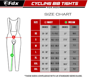 Fdx Limited Edition Men's Black Thermal Roubaix Padded Cycling Bib Tights