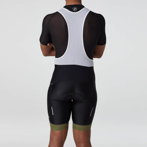 FDX Men’s Green & Black Cycling Bib Short, 3D Gel Padded lightweight comfy Summer bib Short, Cold Breathable biking Short, with side pockets for riding - Essential
