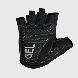 FDX Unisex Black & Grey short finger summer cycling gloves, padded shockproof unisex mitts, breathable quick dry anti-slip moisture wicking MTB road bicycle