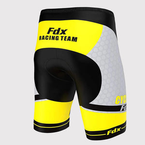 FDX Men’s Yellow & Black Cycling Shorts 3D Gel Padded comfortable road bike shorts - Breathable Quick Dry biking shorts, ultra-lightweight shorts with pockets 