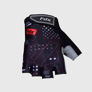 FDX Black short finger summer cycling Unisex gloves, shockproof women padded gloves, breathable quick dry anti-slip mitts mountain bike accessories