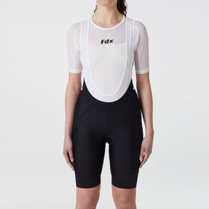 Fdx Women's Black Gel Padded Cycling Bib Shorts For Summer Best Breathable Outdoor Road Bike Short Length Bib - Essential