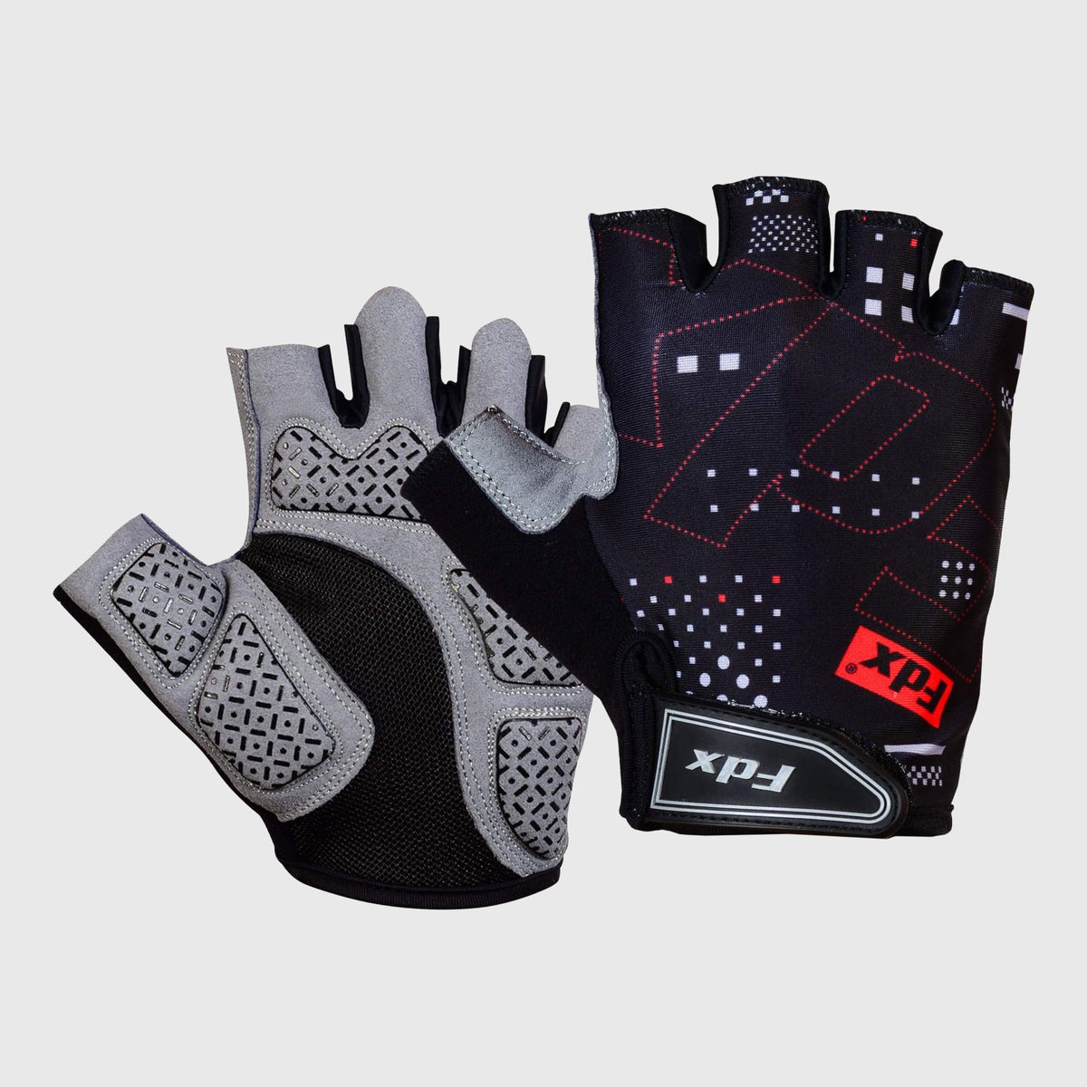 Fdx Black  Short Finger Cycling Gloves for Summer MTB Road Bike fingerless, anti slip & Breathable - All Day