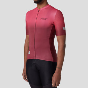 Men’s Pink / Maroon Fdx short sleeves Best cycling jersey Reflective details breathable Hi-Viz summer lightweight biking top, skin friendly half sleeves cycling mesh shirt for riding, indoor & outdoor
