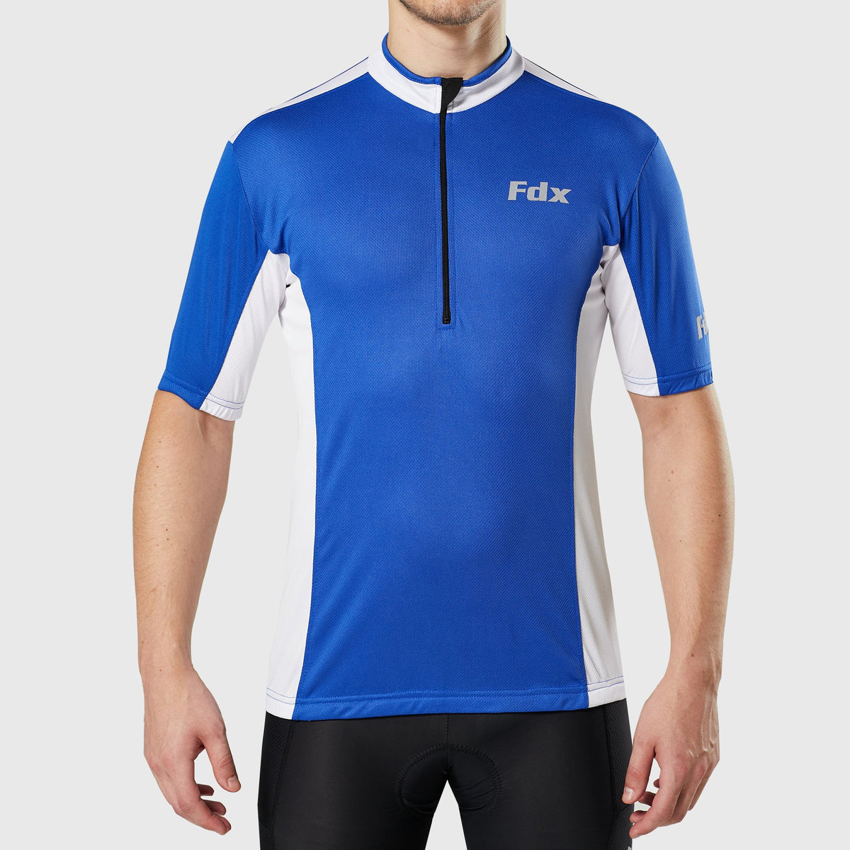 Fdx Vertex Blue Men's Short Sleeve Summer Cycling Jersey
