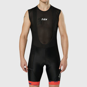 Fdx Men's Lightweight Gel Padded Cycling Bib Shorts Black & Red For Summer Roubaix Thermal Fleece Reflective Warm Leggings - All Day Bike Shorts