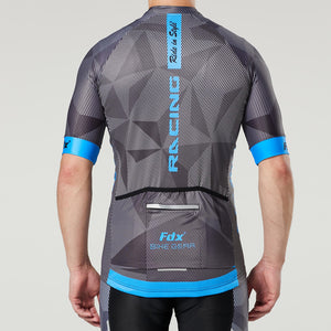 Fdx Splinter Blue Men's Short Sleeve Summer Cycling Jersey